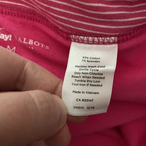 Talbots Hello Saturday M Pink Striped Stretch Pockets Athleisure Pull On Skort - Picture 6 of 6